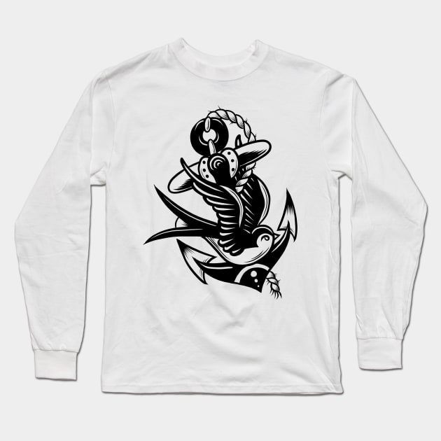 Bird and anchor Long Sleeve T-Shirt by Adorline